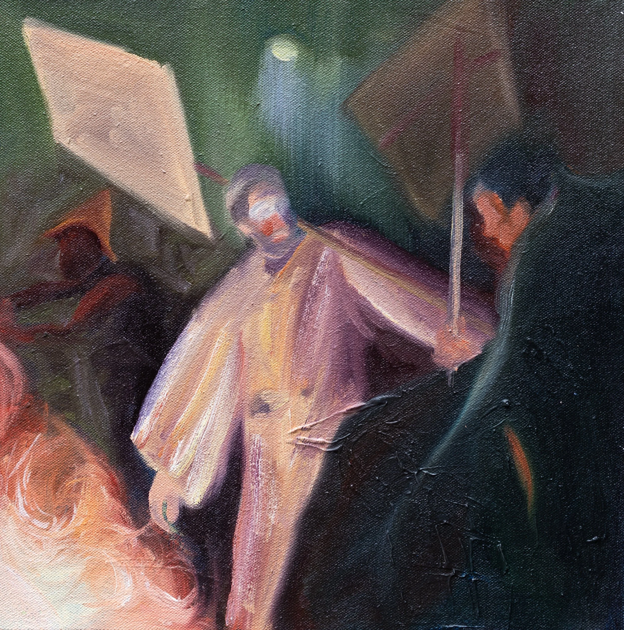 Jester's Protest, 2025, Oil on Canvas, 11'' x 11''