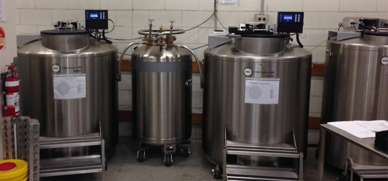 Cryogenic dewar (freezer) monitoring for medical research 