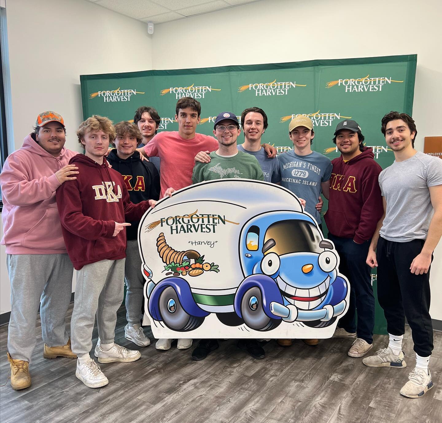 This weekend our brothers volunteered their time at Forgotten Harvest, during this time we were able to package 5,962 pounds of groceries, 17280 pounds of eggs, 360 boxes of food for families in need. In total we were collectively able to gather 23,6