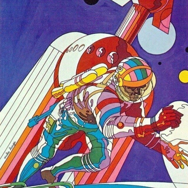 Mike Hinge is the artist that made the iconic 70&rsquo;s sci-fi pop art you know and love. 
#astronautdrawing #astronaut #spacesuit #astronautart #scifiartwork #sciencefictionart #scifigeek #scifibooks #scifibook #sciencefictionbooks  #readingscifi #