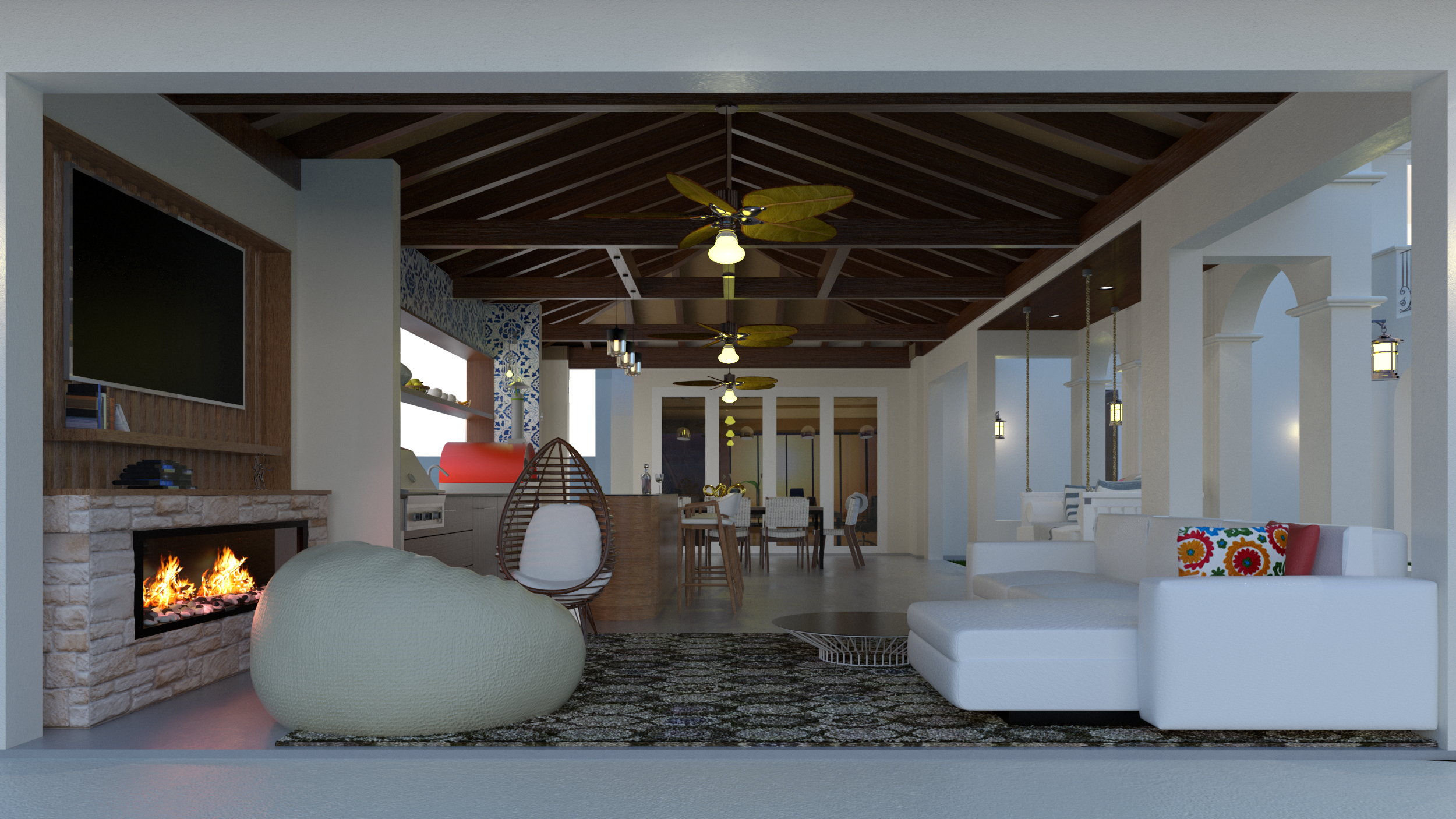 Pool Cabana Interior 3D Design, rendering & visualization