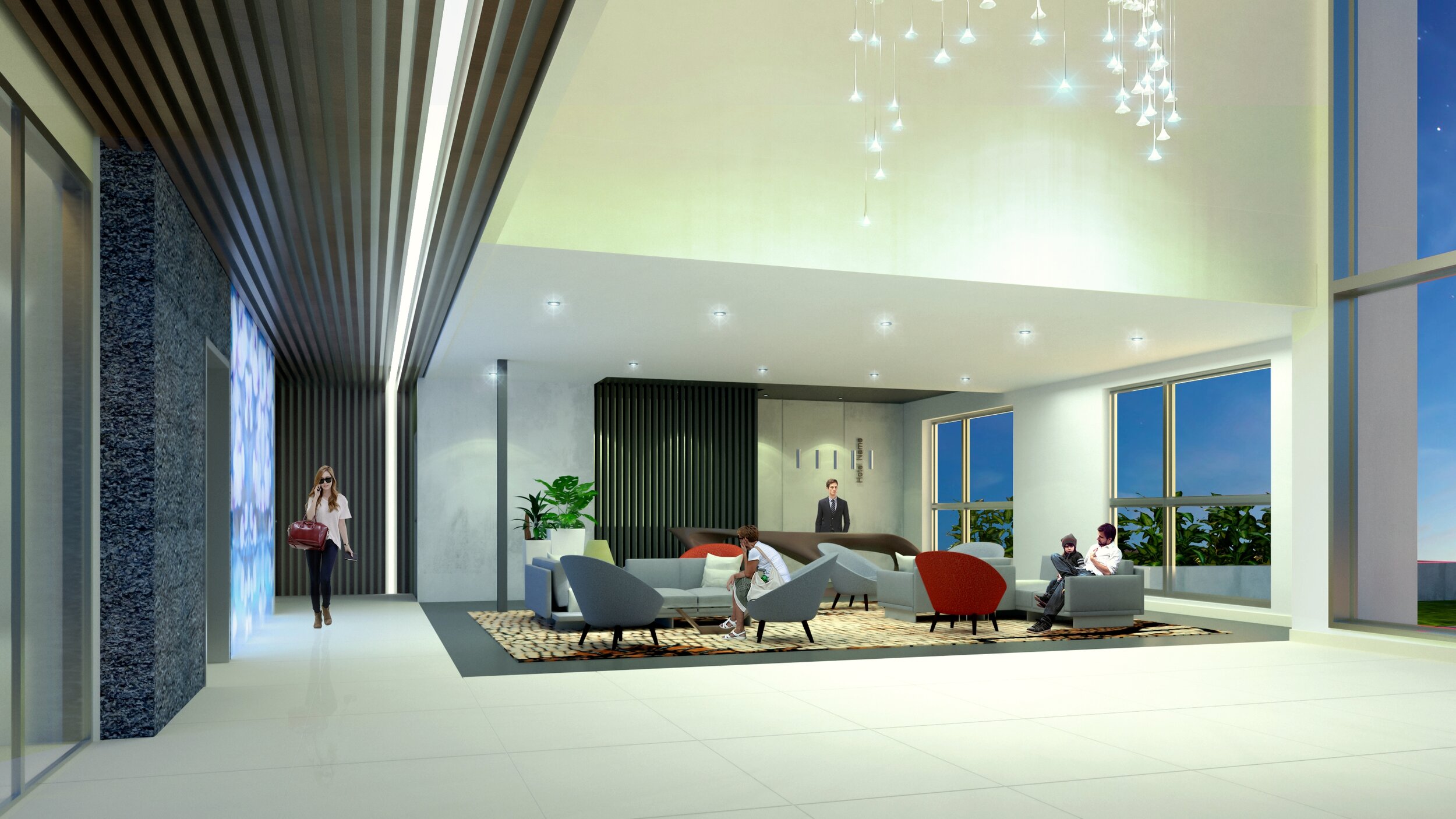 Hotel Lobby 3D Rendering & visualization