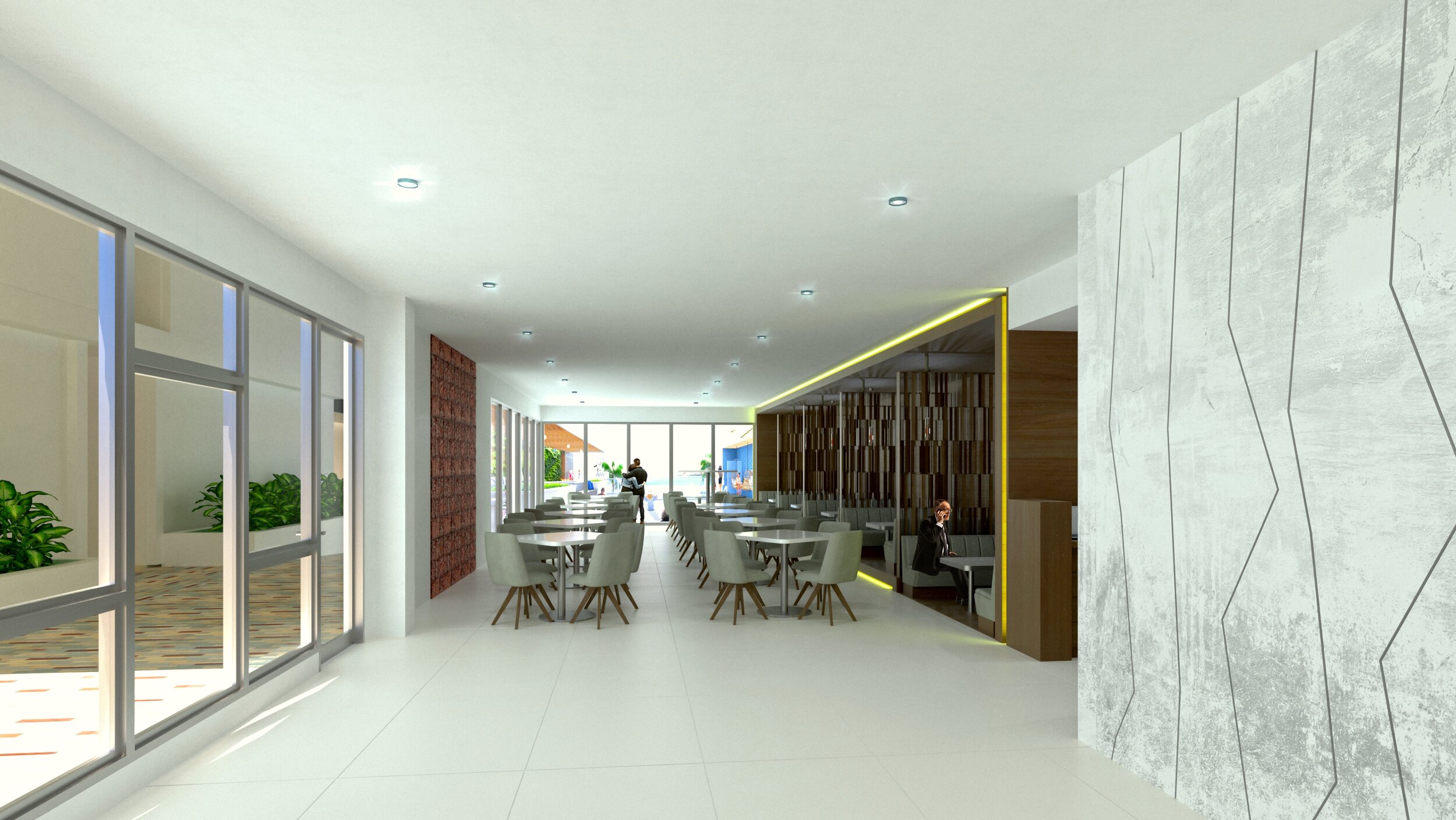 Hotel Lobby 3D Rendering & visualization