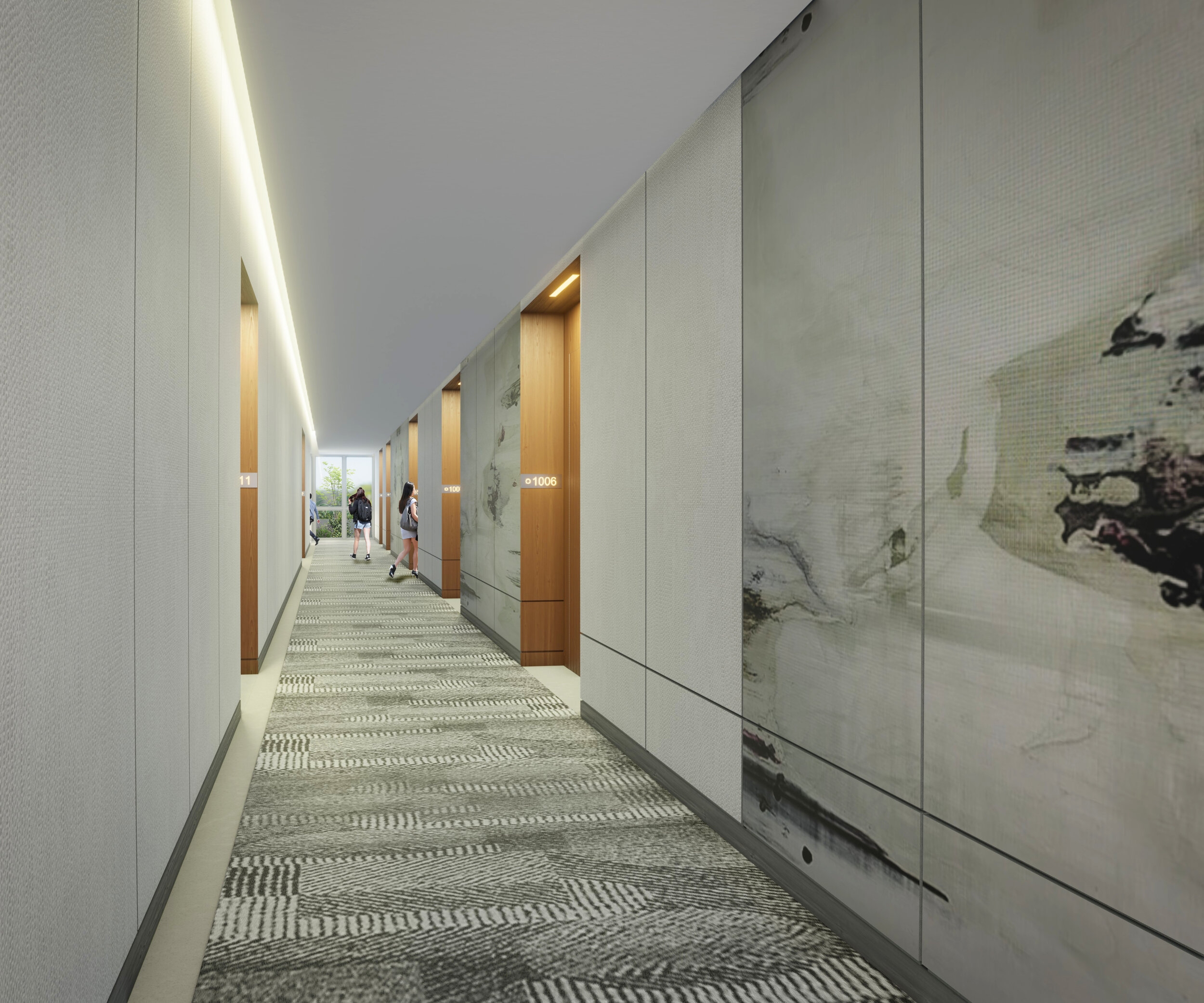 Hotel Aisle 3D Rendering & Visualization