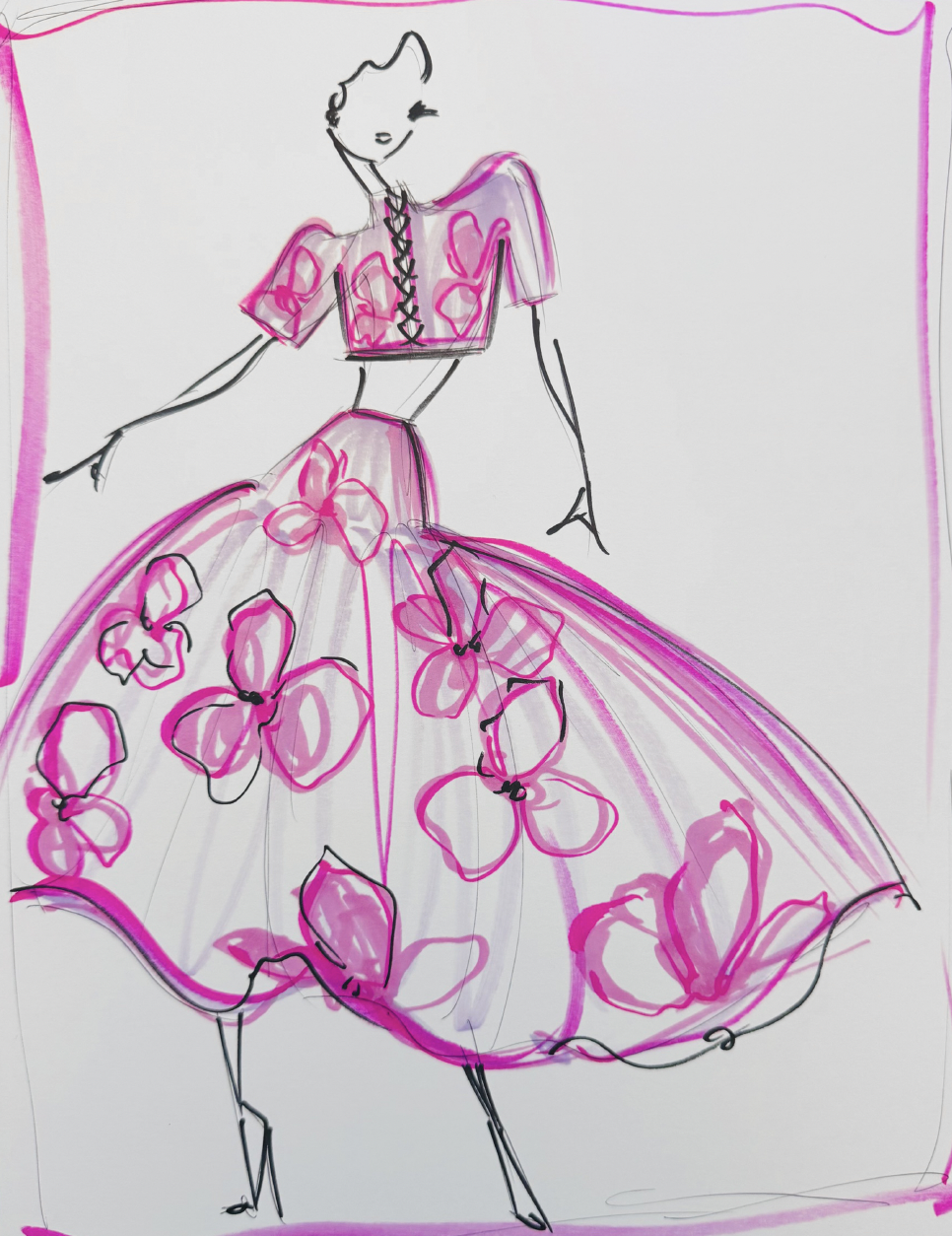 "SS27 Floral Brocade Set" - SKETCH PRINT