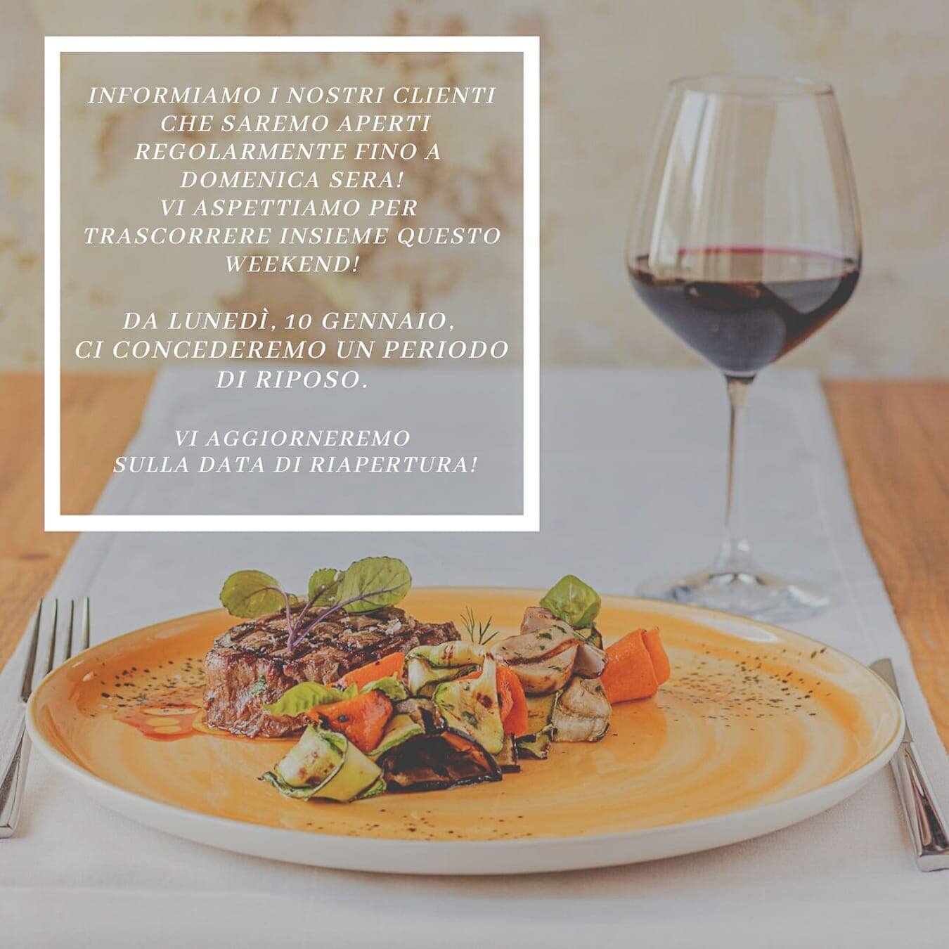 Informiamo i nostri clienti che saremo aperti, regolarmente, fino a domenica sera.
Vi aspettiamo per trascorrere insieme questo weekend!💙
&bull;
Da luned&igrave;, 10 Gennaio, 
ci concederemo un periodo di riposo
&bull;
Vi aggiorneremo sulla data di 