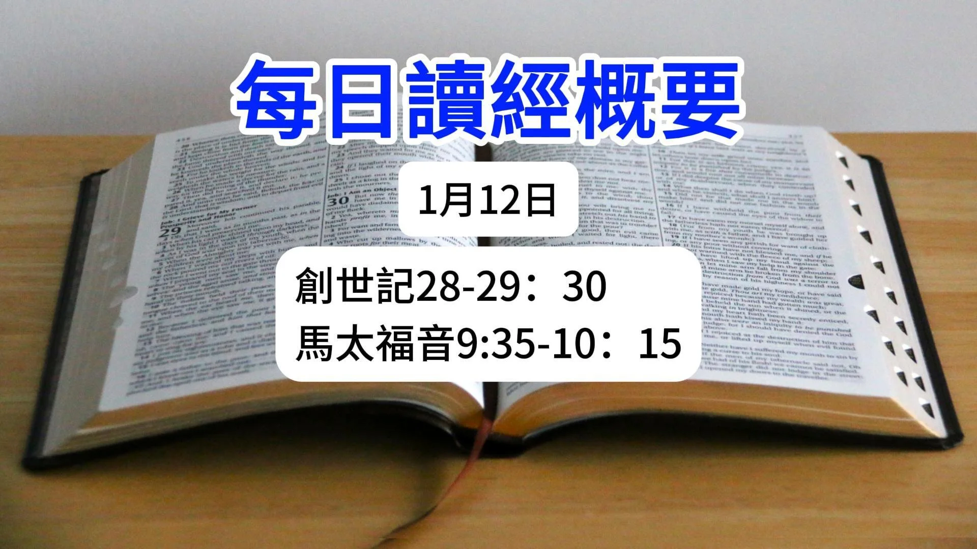 1月12日 讀經概要