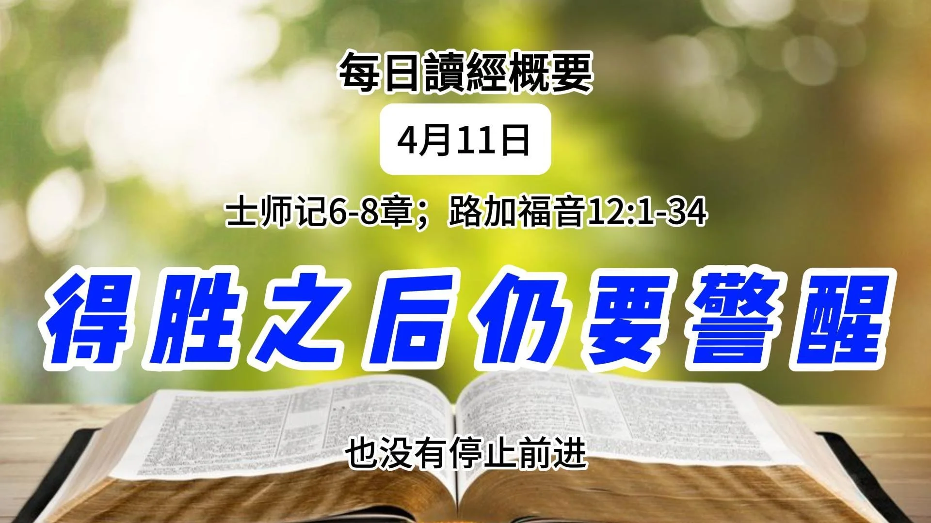 4月11日 读经概要