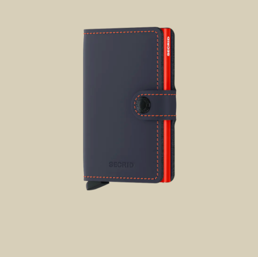 Miniwallet in Matte Night Blue and Orange
