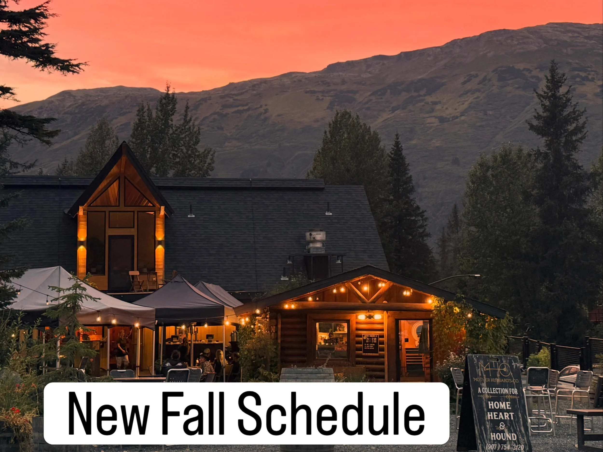 This fall has been glorious but the seasons are changing and we will change with them. 
Our new Fall Hours and days
We will now be closed on Tuesdays and Wednesdays 
Monday, Thursday and Fridays we will be open 4p-9p
Saturday and Sunday we will be op