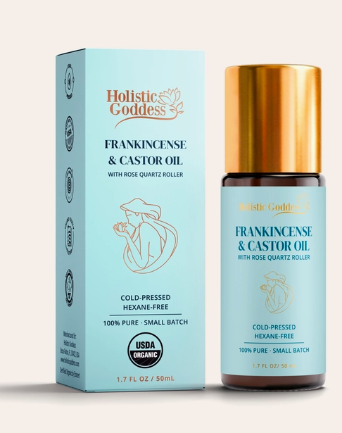 Castor Oil Rose Quartz Roll-On
