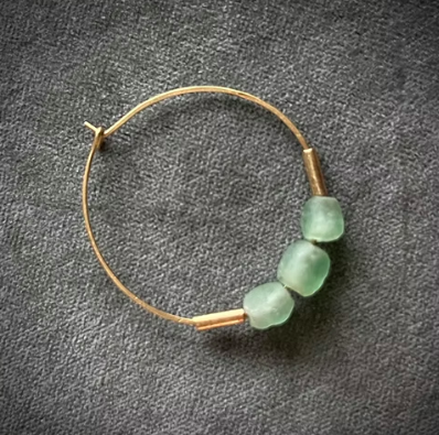 Moody Green Glass Hoop