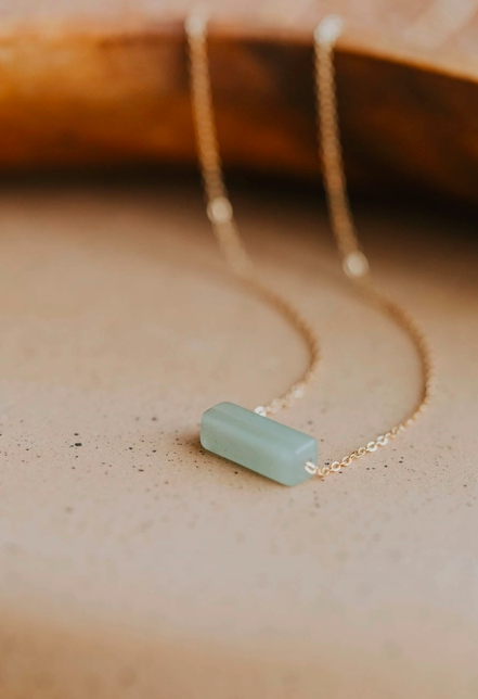 Seafoam Gemma Necklace in 14k Gold Fill