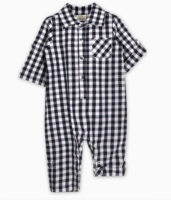 Cambridge Gingham Baby Romper Organic