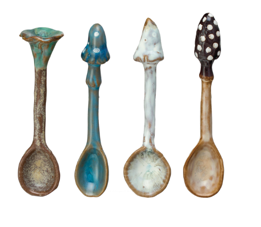 Stoneware Mushroom Spoons