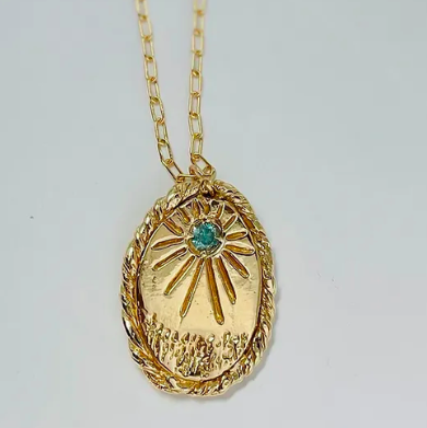 Sonder Necklace with Blue Moissanite 