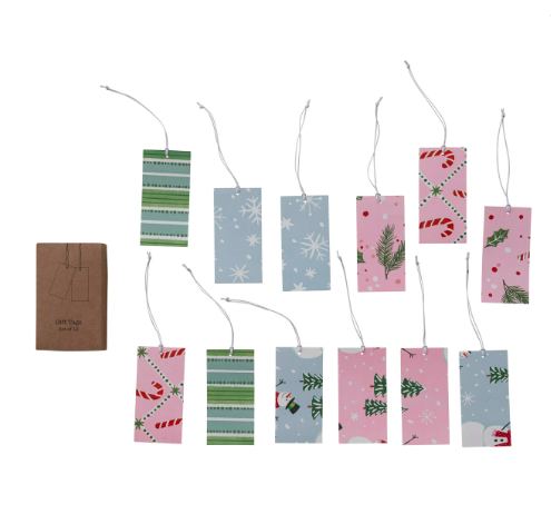 Paper Holiday Gift Tags set of 16