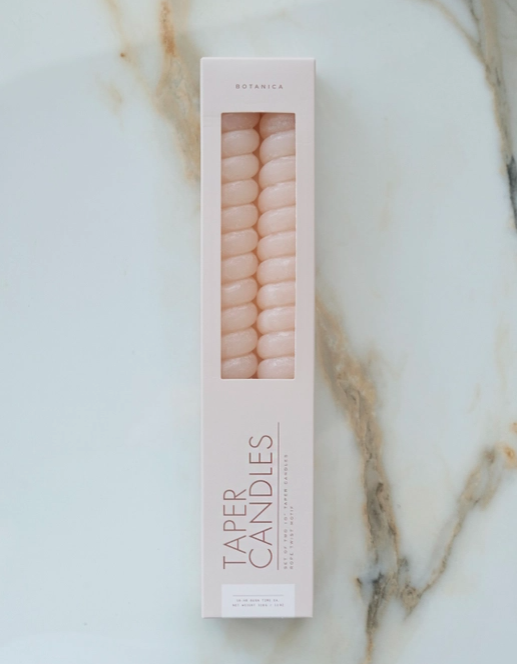 Spiral Taper Candles in Neutral set of 2
