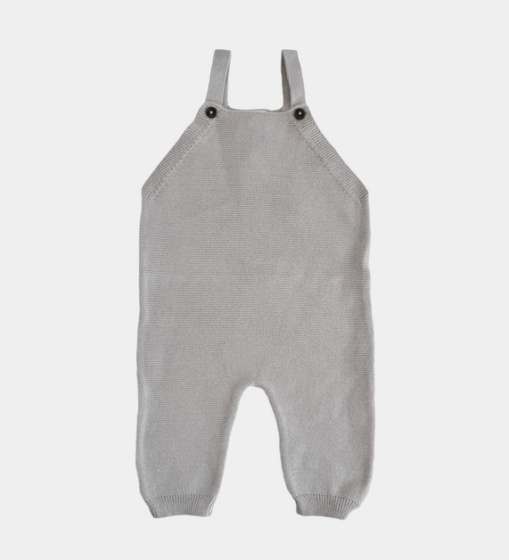 Cotton Brioche Overalls in Grey