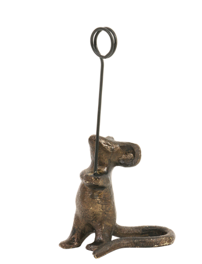 Cast Iron Mouse Card Holder