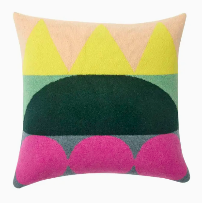 Totem Large Square Lambswool Pillow in Green