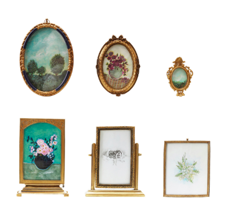 Brass finished pewter and glass photo frame