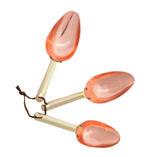 Copper & Brass Finish Stainless Steel Scoops with Leather Tie