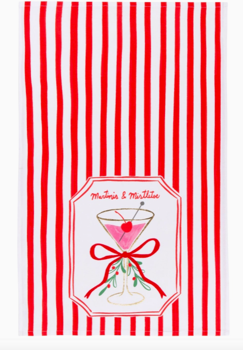 Mistletoe & Martini Tea Towel