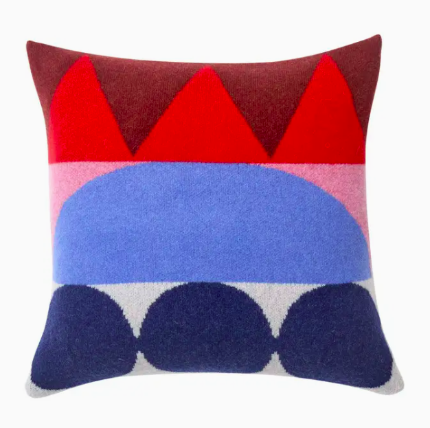 Totem Large Square Lambswool Pillow in Red