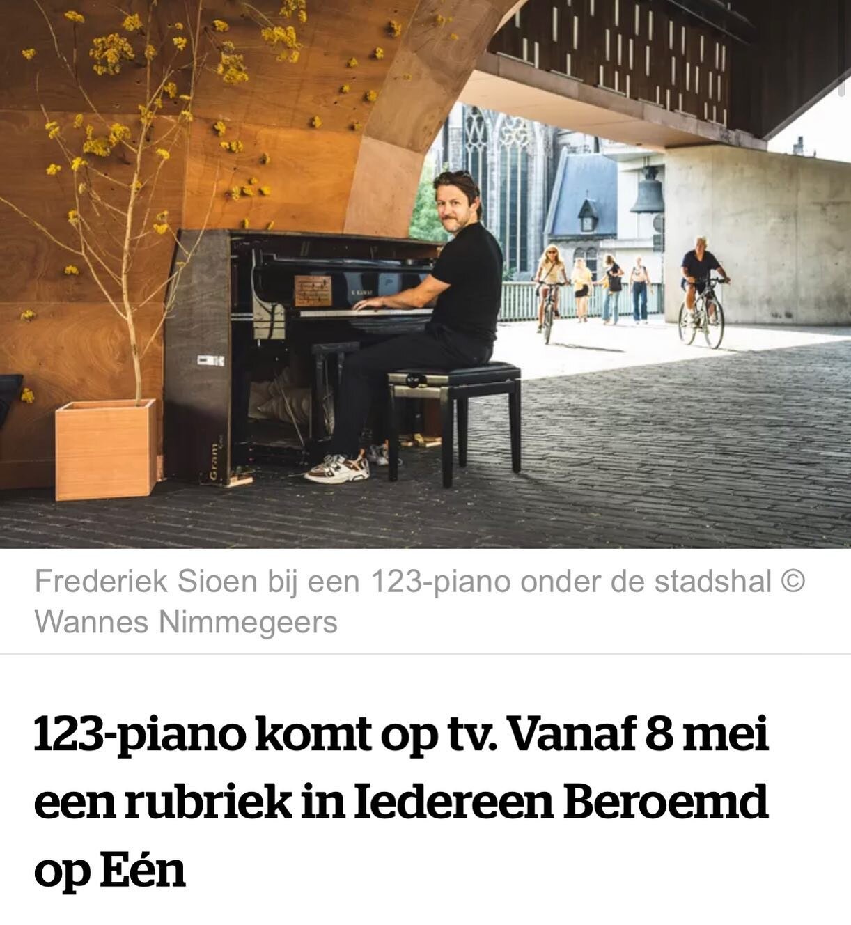🎼GROOT @123pianogent NIEUWS - vanaf 8 mei wordt 123-piano een rubriek in Iedereen beroemd op @eenbe ❤ ❤ ❤ 🎹

&quot;Overal in Gent staan piano&rsquo;s, waar toevallige voorbijgangers op kunnen tokkelen. &lsquo;123 piano&rsquo; brengt deze gelegenhei