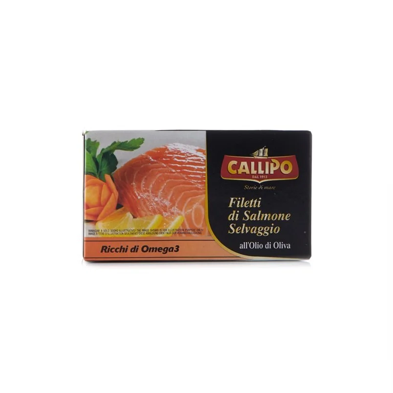 Filetti di Salmone Selvaggio all'Olio di Oliva Callipo 120gr.