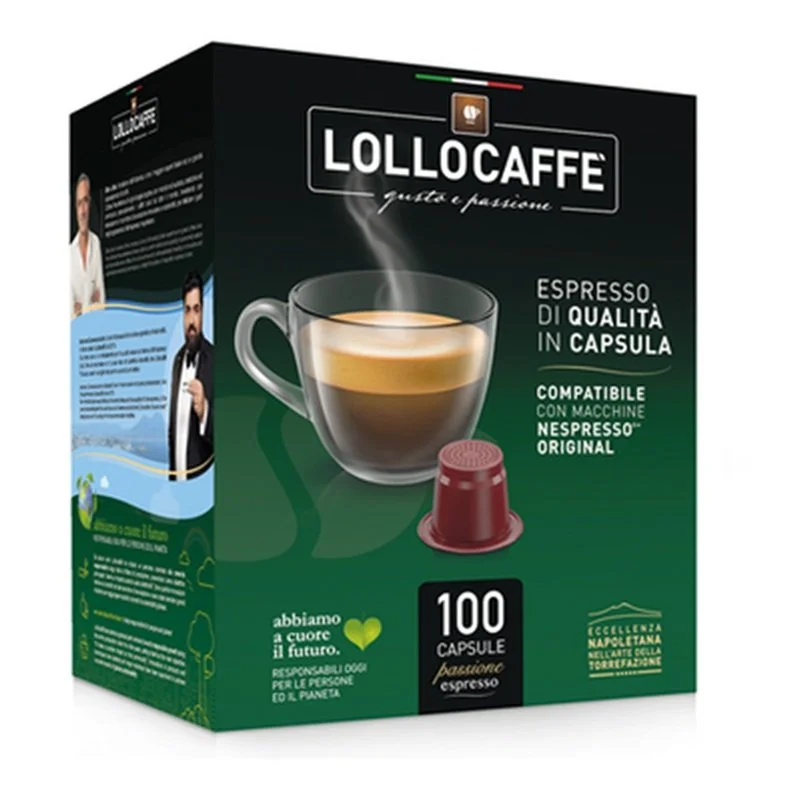 LOLLOCAFFE Capsule Nespresso 100 Pezzi