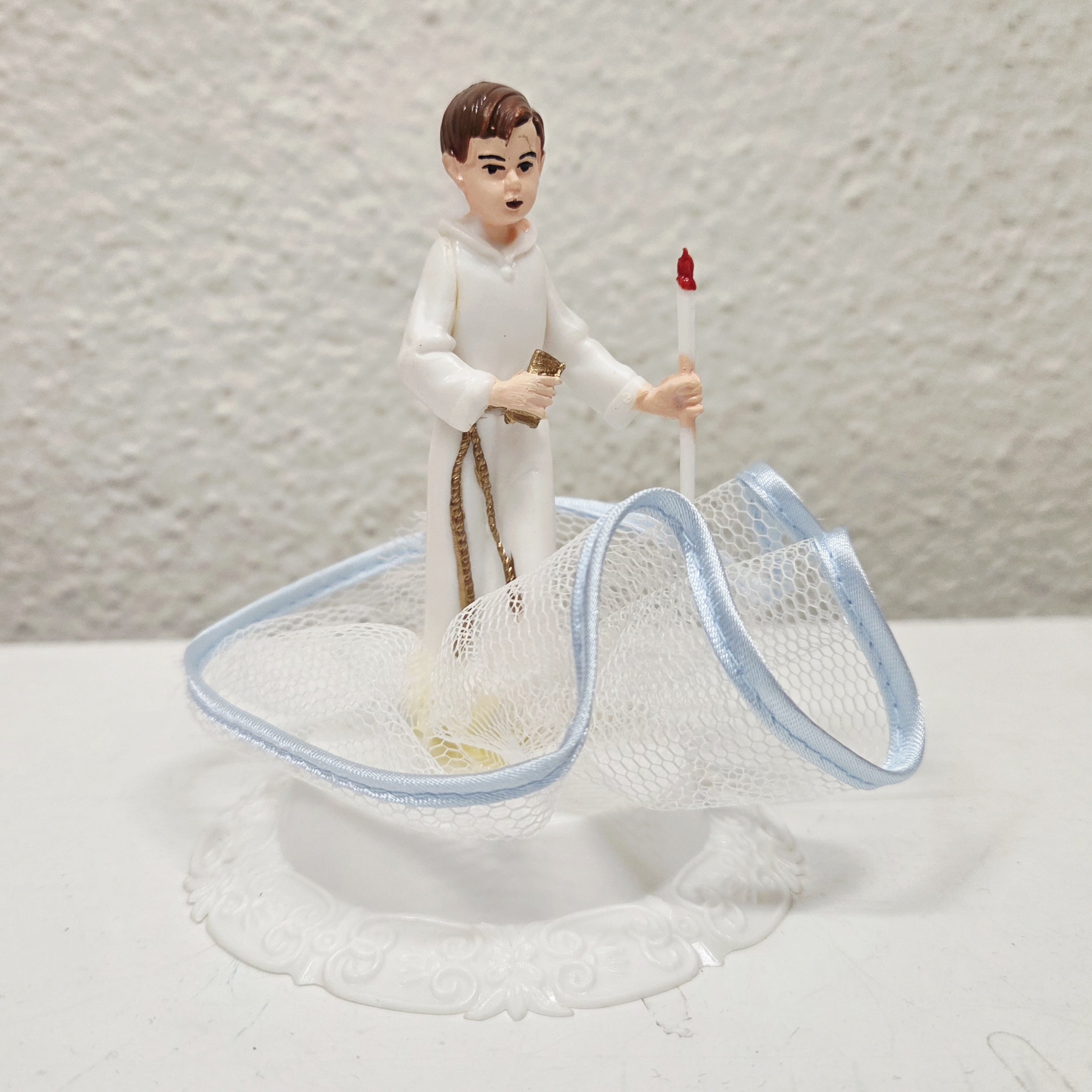 Tortenfigur Heilige Kommunion Junge mit Kerze