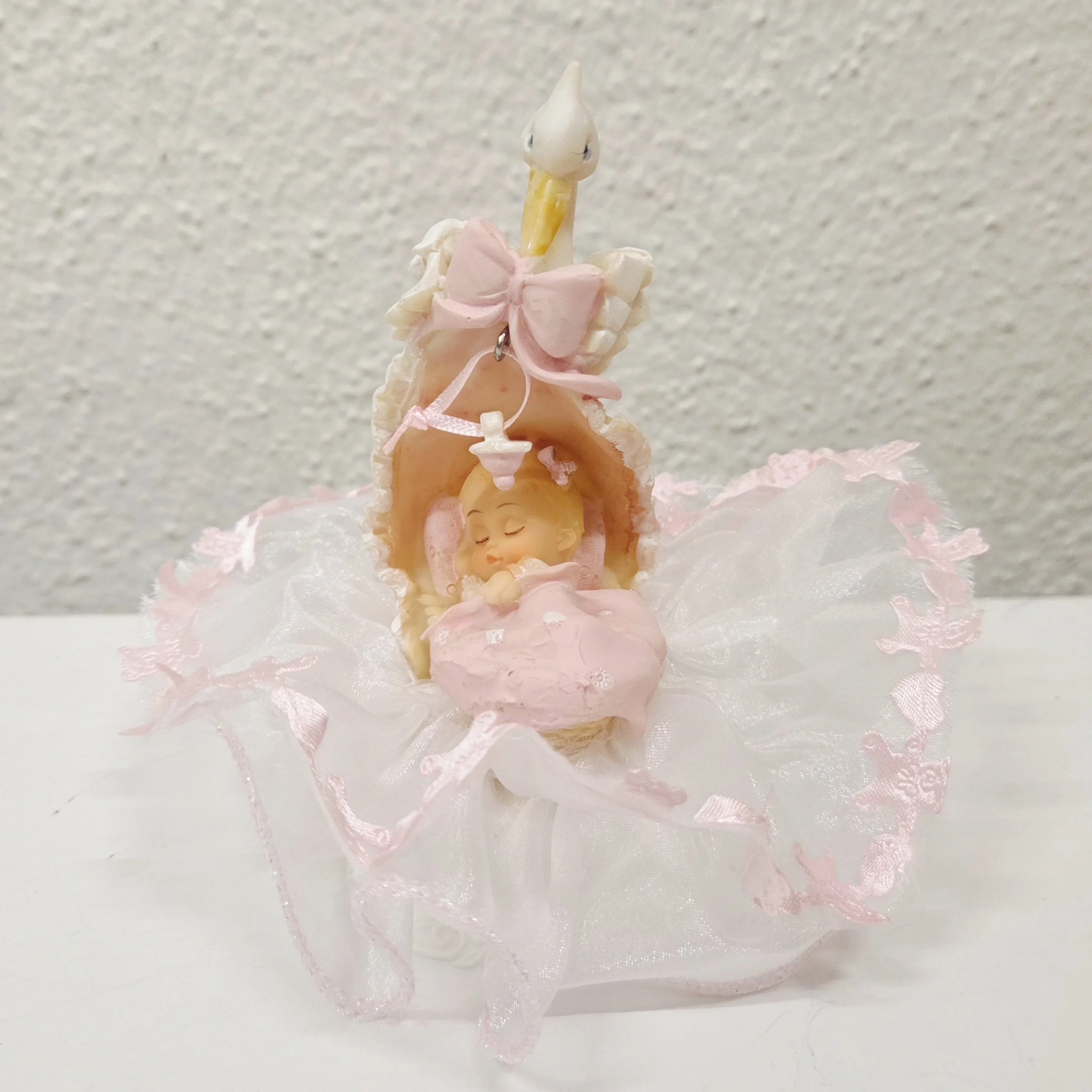 Tortenfigur Baby Girl Storch