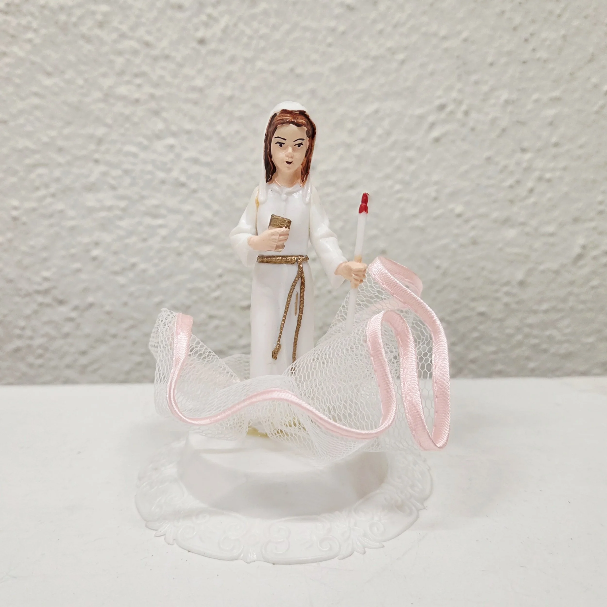 Tortenfigur Heilige Kommunion Mädchen mit Kerze