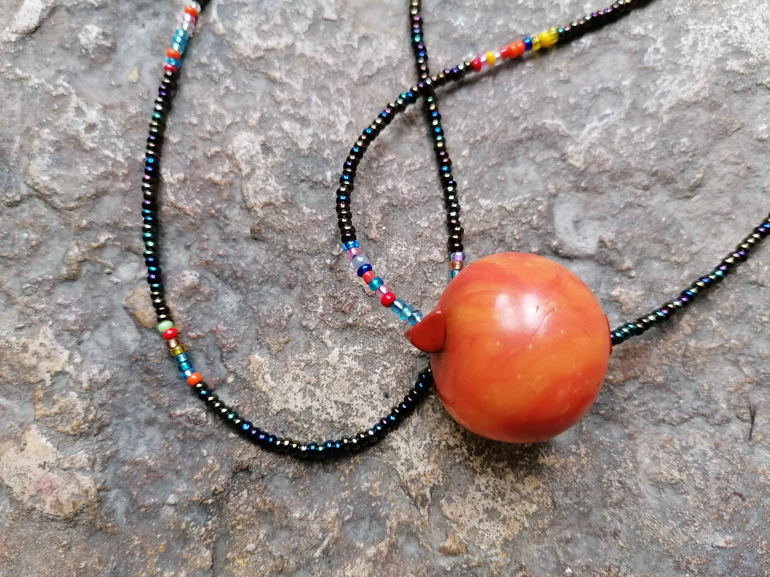 Love Beads with Orange Acrylic Bead — NP/ME STYLE - Main Image