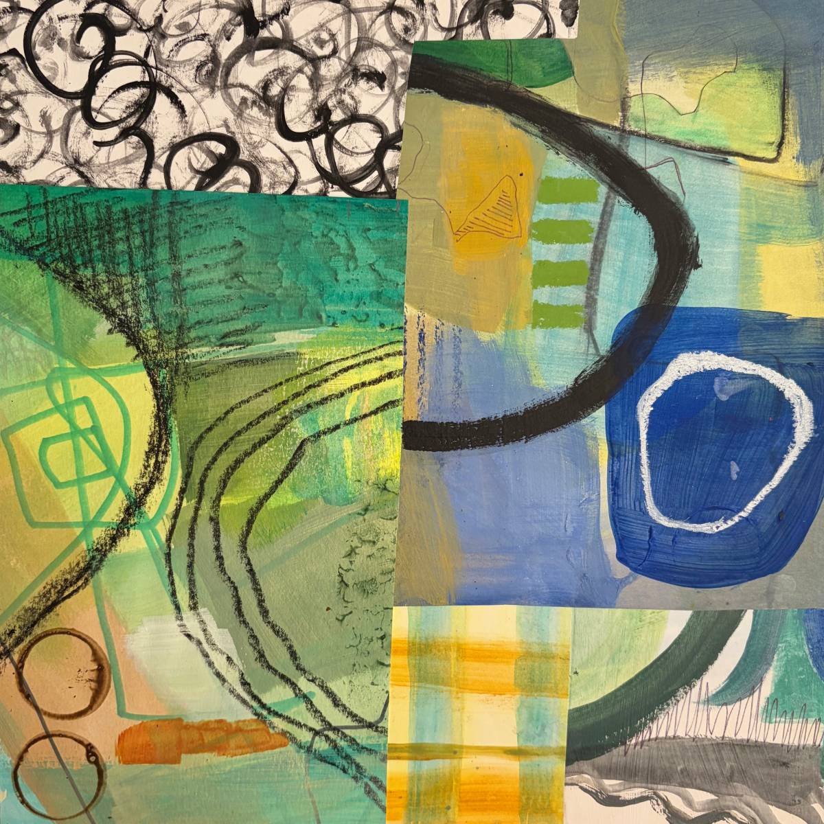 36 - Far Side of the Moon | Collage on card | 20 x 20 cm / 8 x 8 inches | 2026