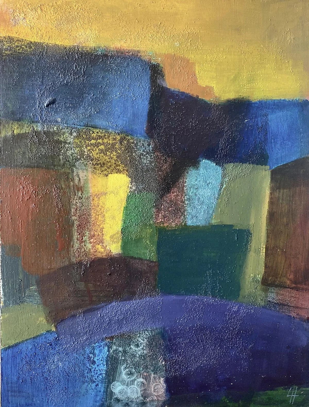 1 - Memories Folding | Acrylic and sand on board 31 x 24 cm / 12 x 9 inches | 2025