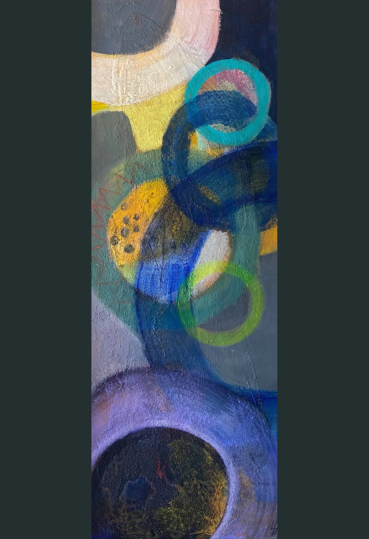 17 - Cascade of Light | Acrylic and sand on board | 49 x 19 cm / 20 x 8 inches | 2025