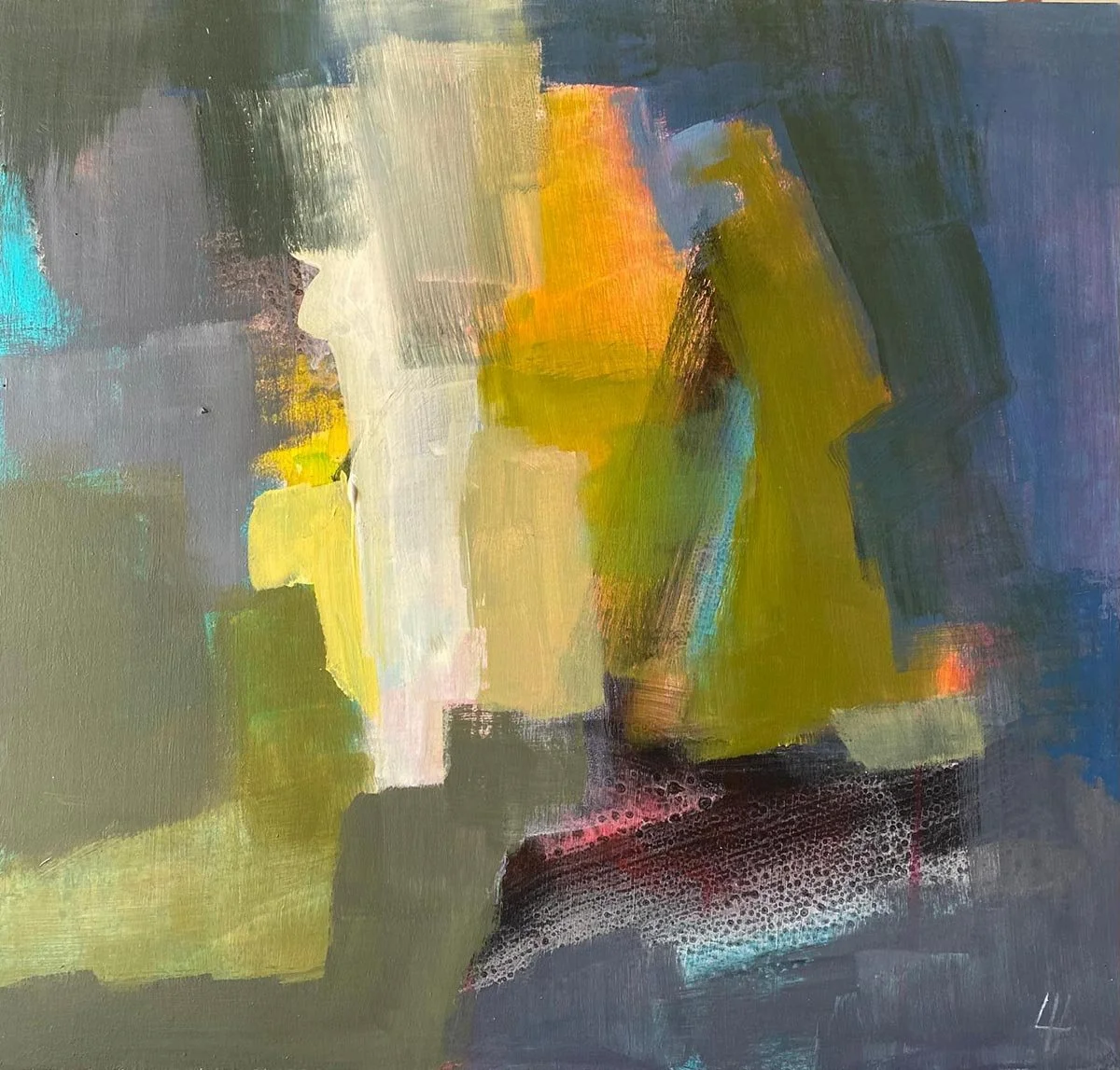 11 - Suspended in Time | Acrylic on board | 47 x 44 cm / 19 x 17 inches | 2025