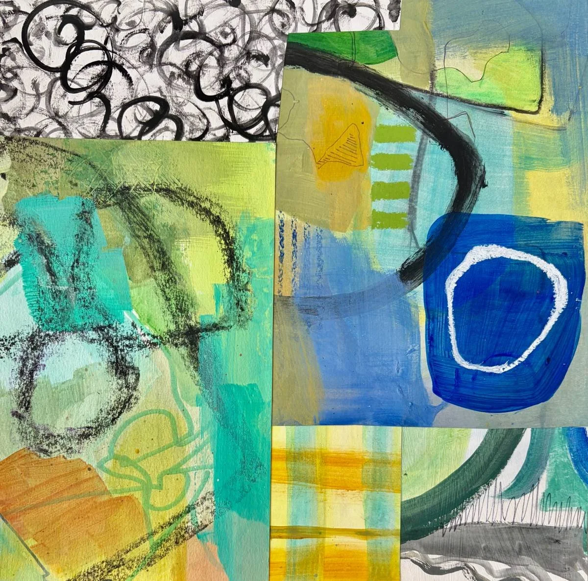 37 - Far Side of the Moon | Collage on card | 20 x 20 cm / 8 x 8 inches | 2026