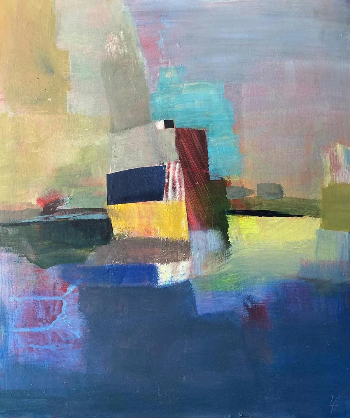 13 - Vital Force Emerges | Acrylic and pastel on board | 42 x 36 cm / 17 x 14 inches | 2025