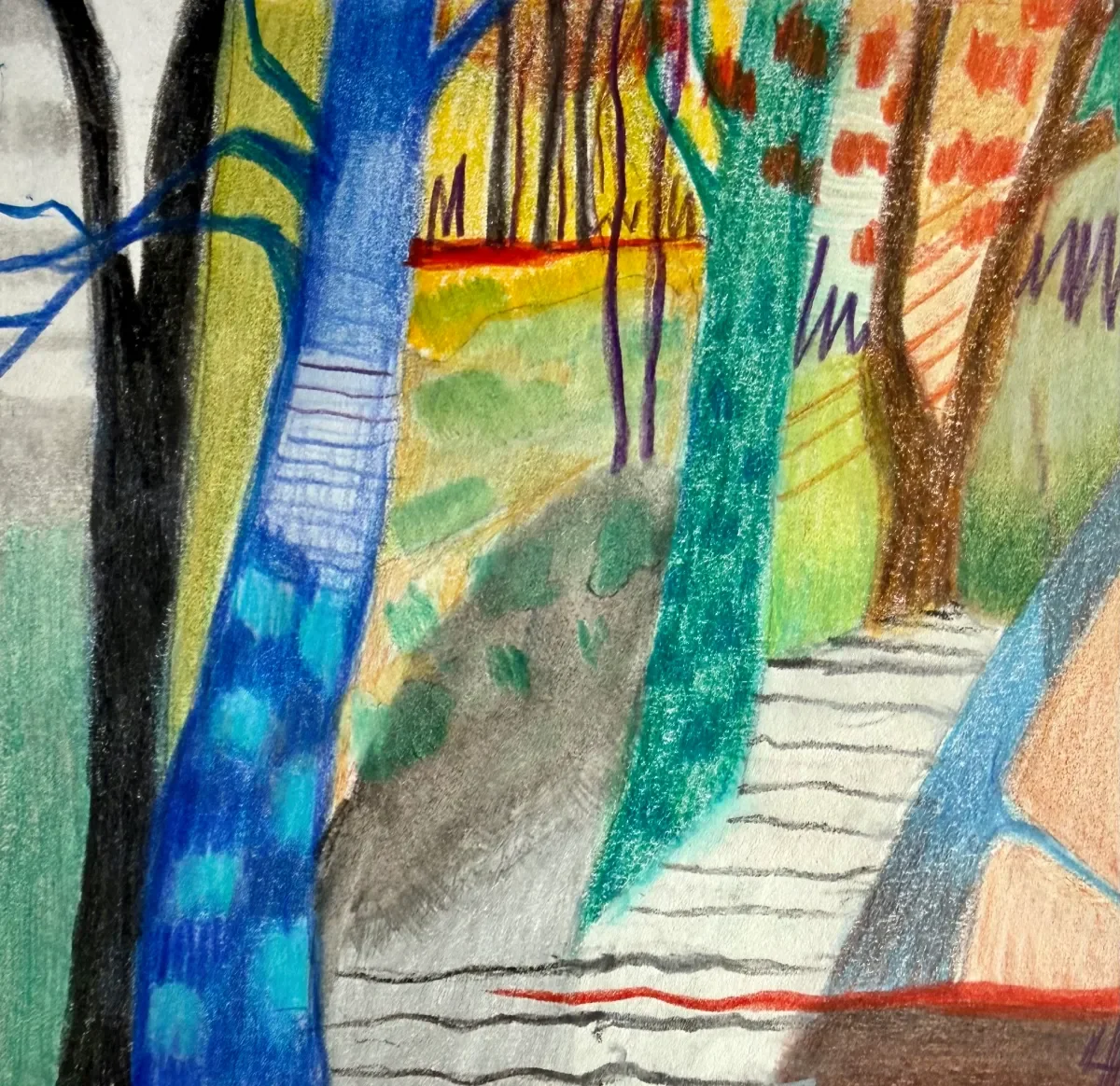 36 - Untamed Untethered | Crayon on paper | 10 x 10 cm / 4 x 4 inches | 2025