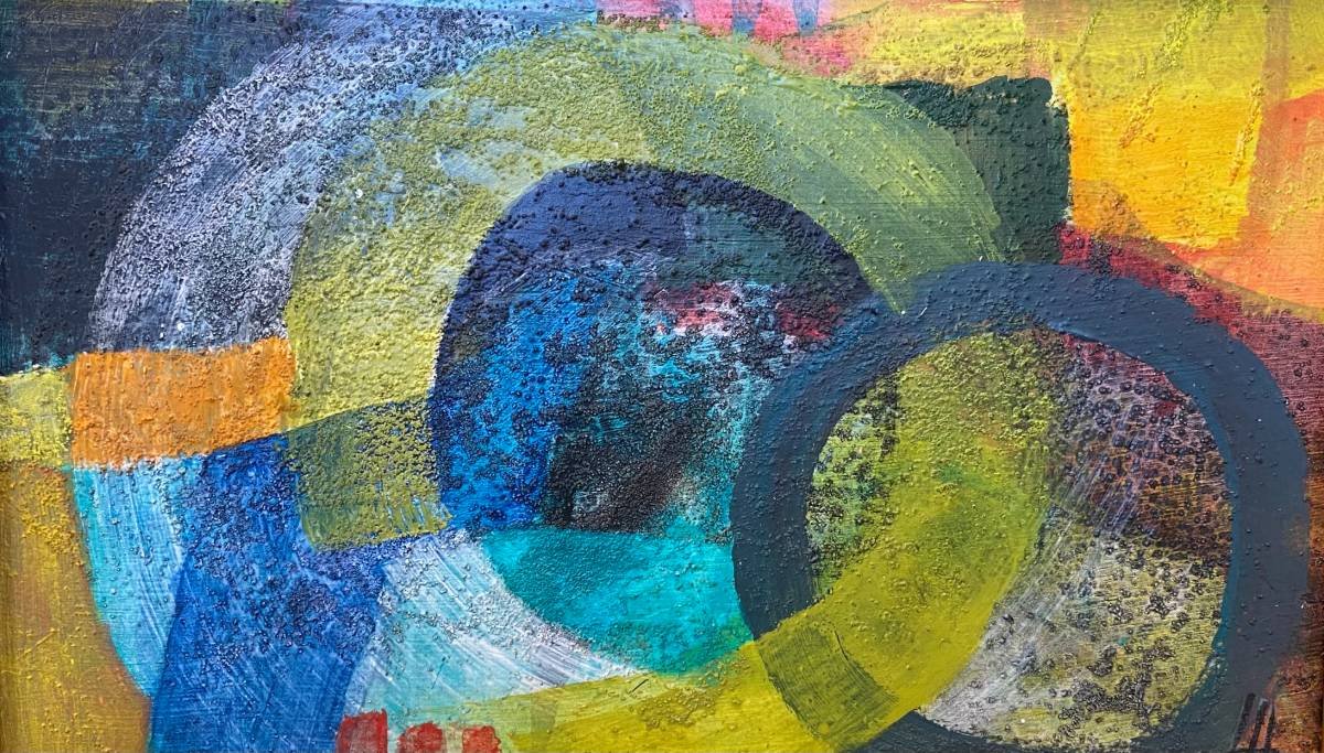 18 - Whirled in a Vortex | Acrylic and sand on board | 20 x 12 xm / 8 x 5 inches | 2025