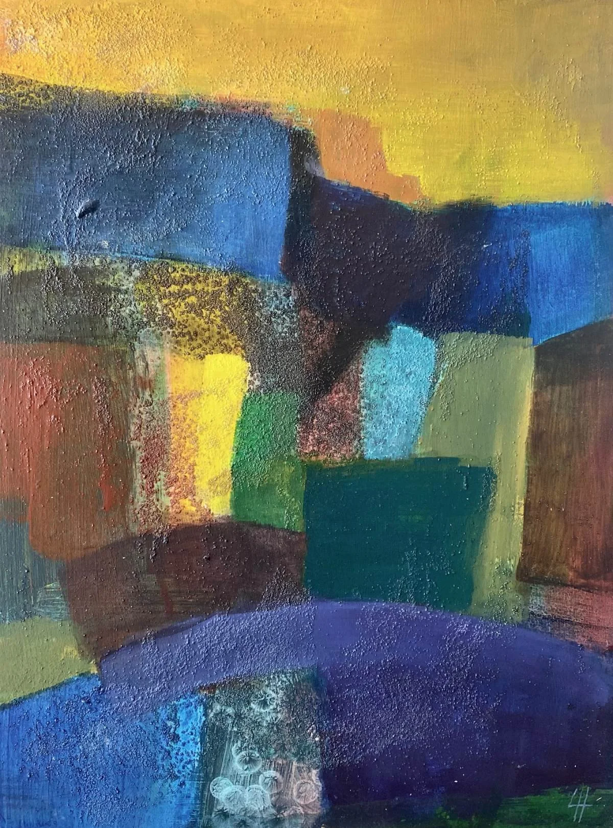 1 - Memories Folding | Acrylic and sand on board 31 x 24 cm / 12 x 9 inches | 2025