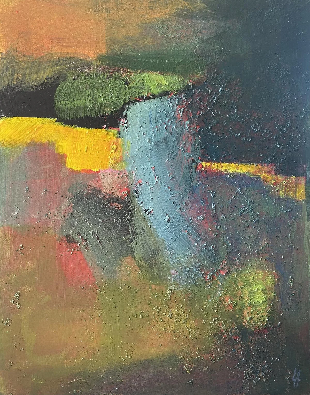 2 - Mulching of Memories | Acrylic and sawdust on board 33 x 26 cm / 13 x 10 inches | 2025