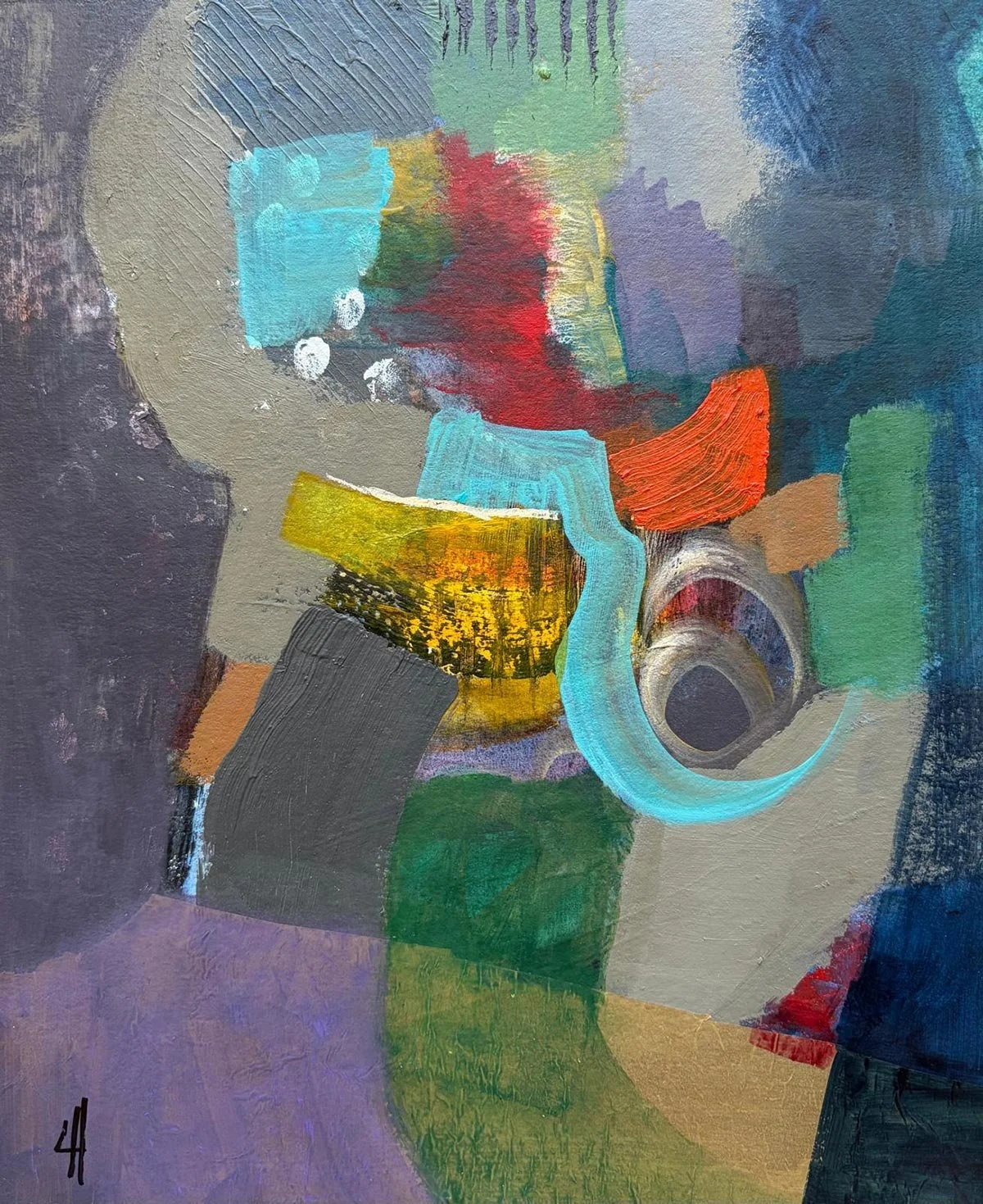 21 - Watch the World | Acrylic and collage on card | 26 x 22 cm / 10 x 8 inches | 2026