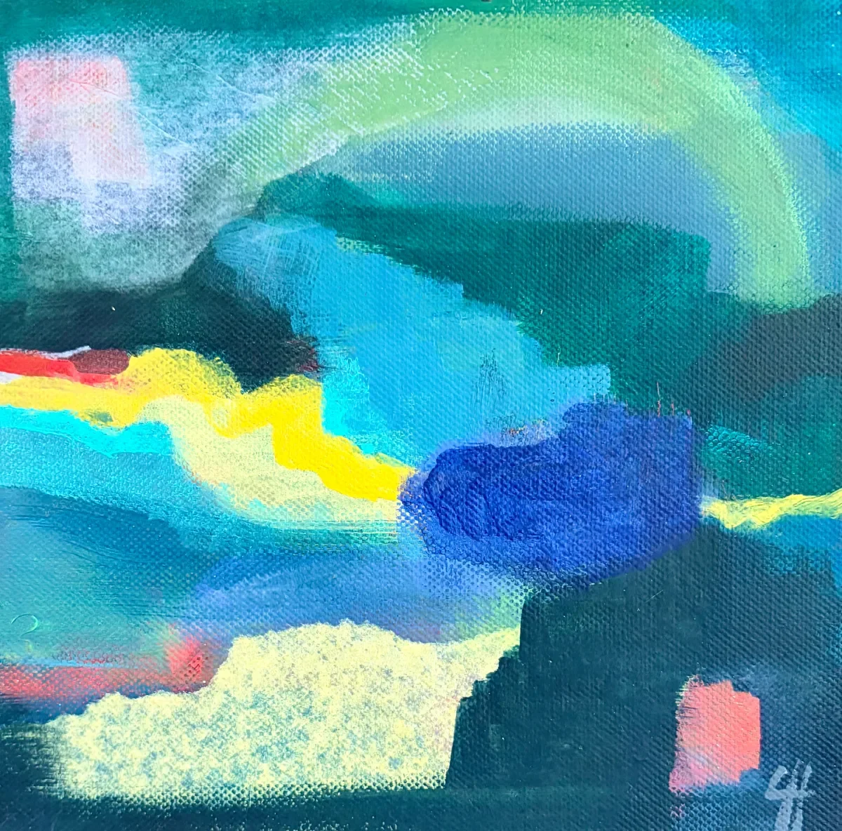 30 - A Separate Place | Acrylic and collage on canvas | 20 x 20 cm / 8 x 8 inches | 2026