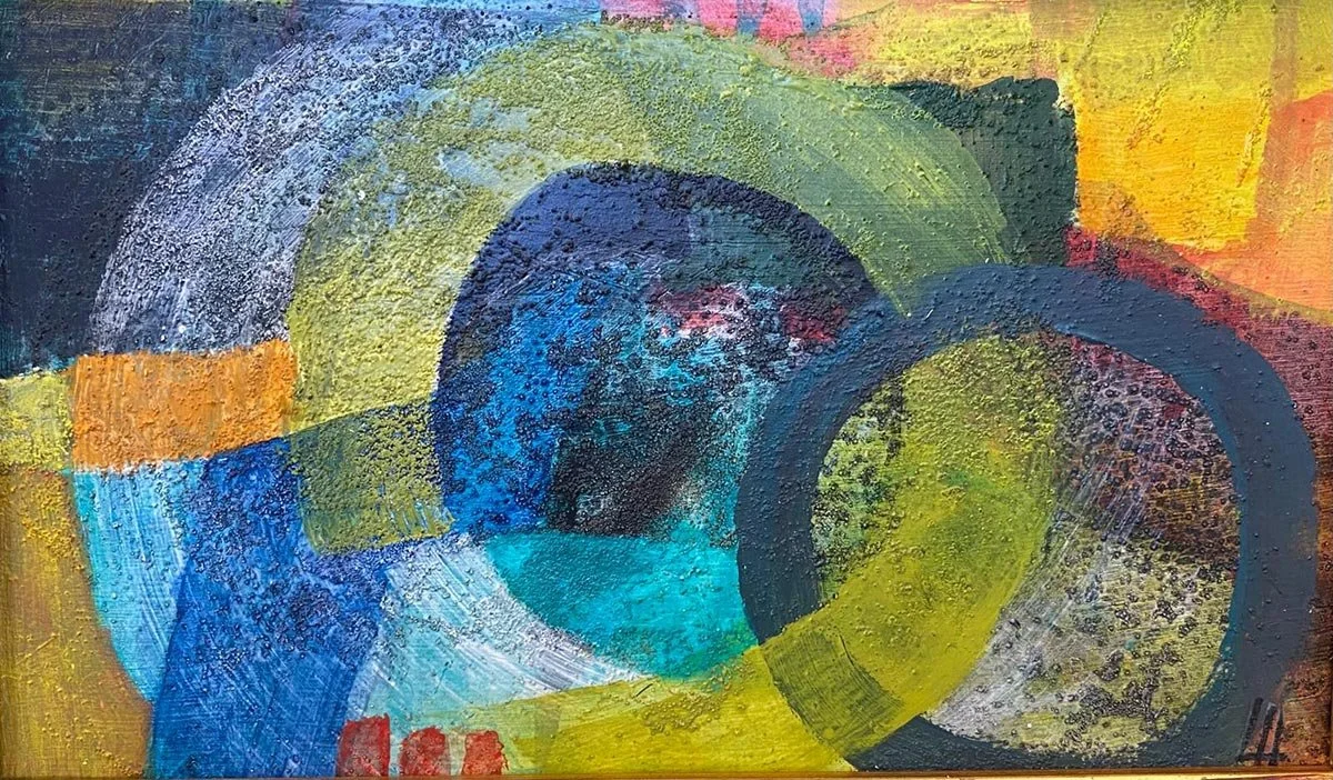18 - Whirled in a Vortex | Acrylic and sand on board | 20 x 12 xm / 8 x 5 inches | 2025