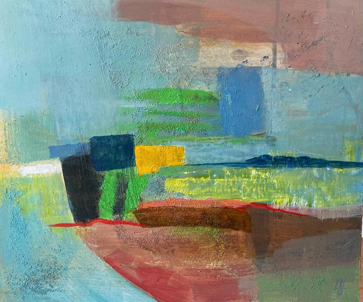 5 - Dust in the Air | Acrylic, sand and charcoal on board | 29 x 24 cm / 12 x 10 inches | 2025